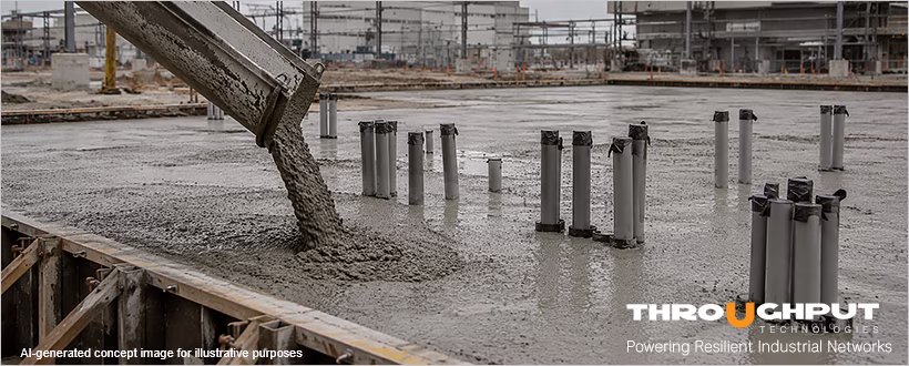 Fresh concrete pour with empty conduits – decisions become permanent